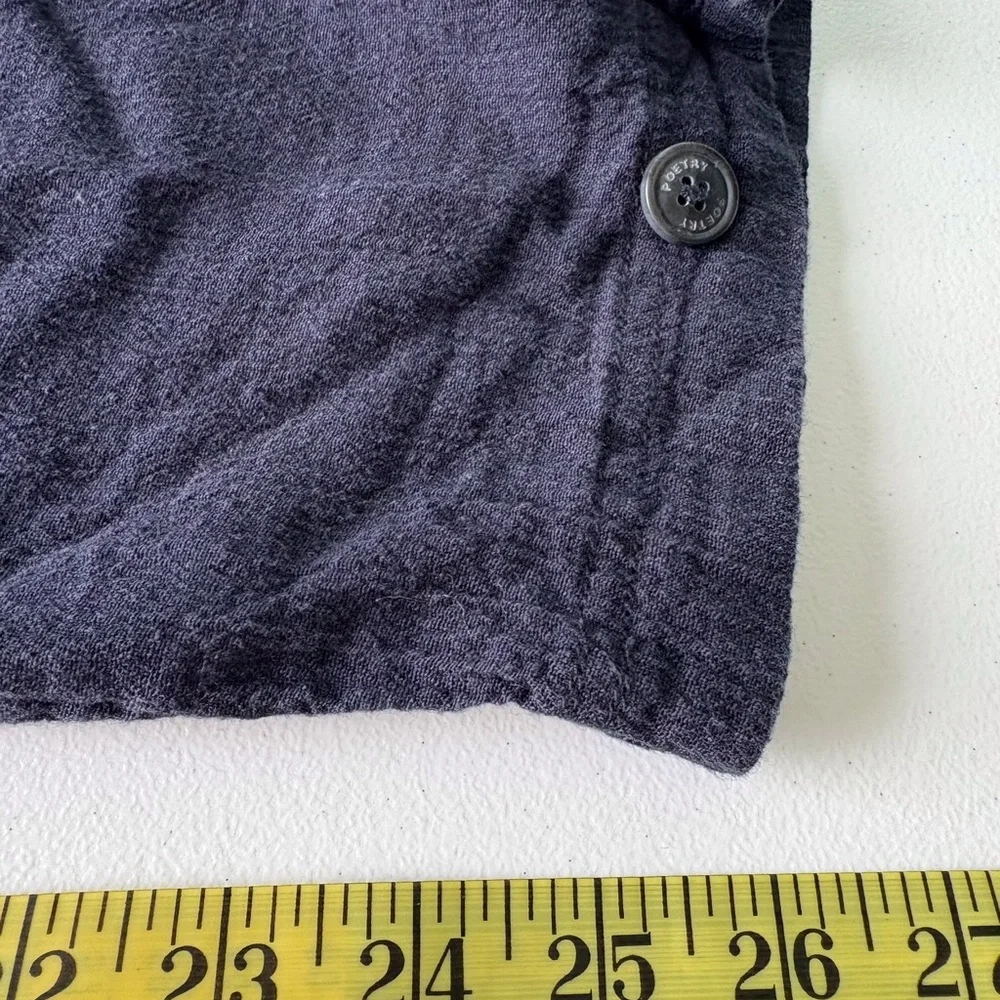 Poetry Linen Blend Drawstring Ankle Pants Size 14 Coastal Chic Navy Quiet Luxury - Picture 12 of 12